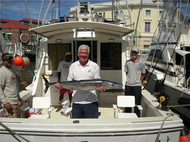 Wahoo catch at Bridgetown Careenage. Charter fishing catch of wahoo.